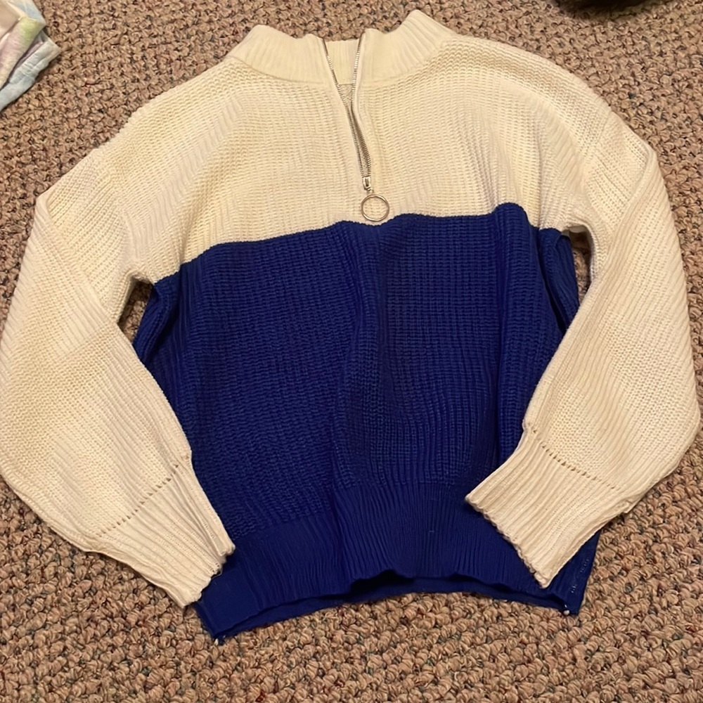 zipper knitted sweater